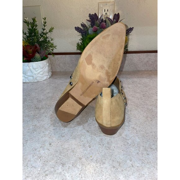 Rebecca Minkoff Womens Suede Studded Ankle Boots Size 7.5 Low Heel Western Style - Picture 8 of 8